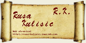 Rusa Kulišić vizit kartica